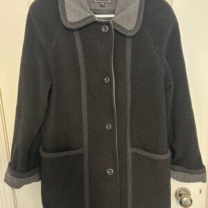 Fennelli Women's Black and Gray Pea Coat